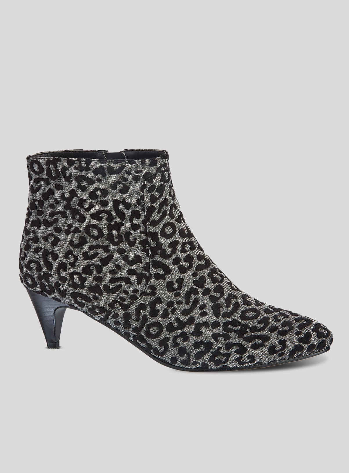 black and white animal print booties